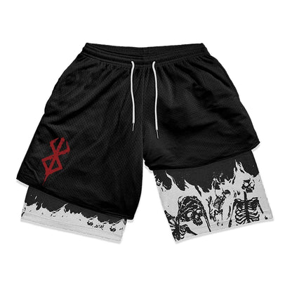 Berserk Print 2 in 1 Running Shorts