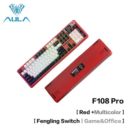 AULA F108Pro/F108 Wireless Bluetooth multi-functional display, RGB lighting effects