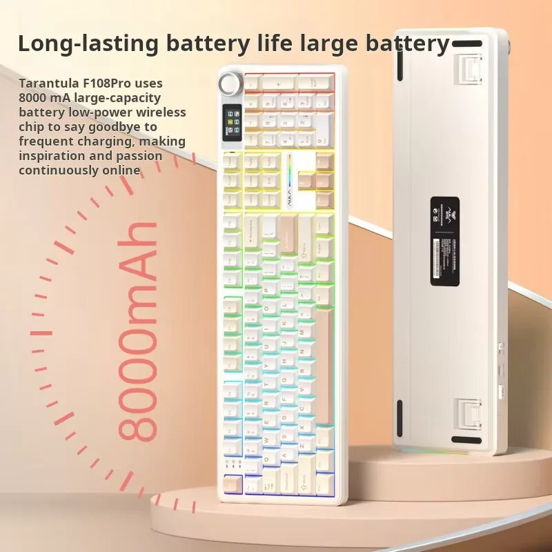 AULA F108Pro/F108 Wireless Bluetooth multi-functional display, RGB lighting effects