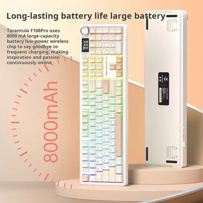 AULA F108Pro/F108 Wireless Bluetooth multi-functional display, RGB lighting effects