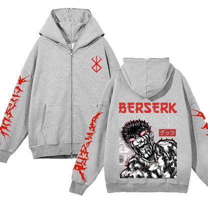 sweatshirt Full Zip Up Berserk Guts