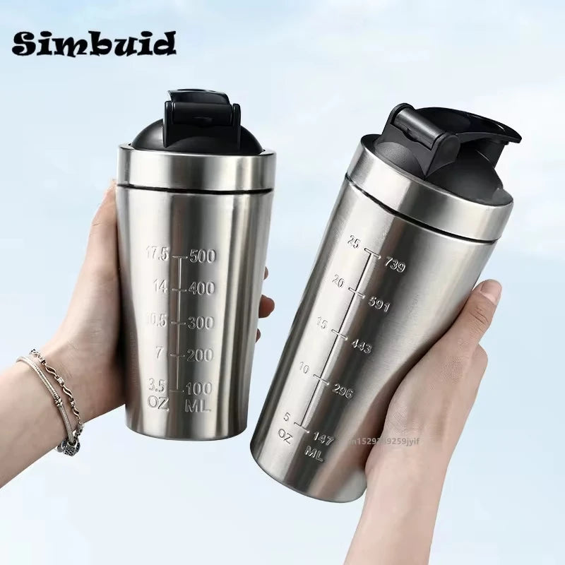 1pcs Stainless Steel Protein Powder Shaker Bottle
