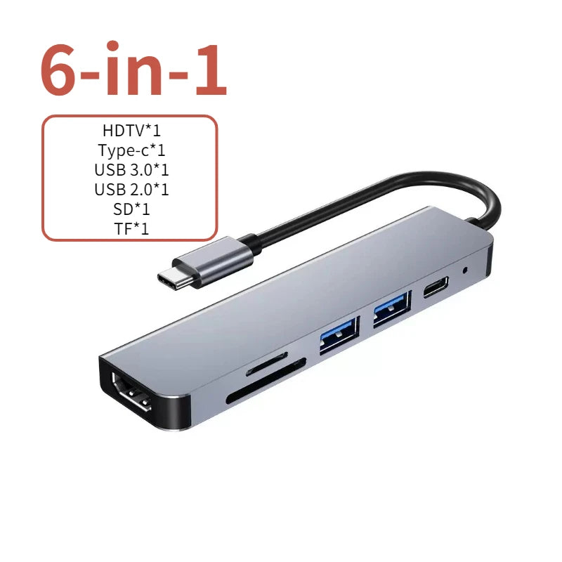 USB C Hub to 4K HDMI-Compatible USB 3.0 2.0 Type C