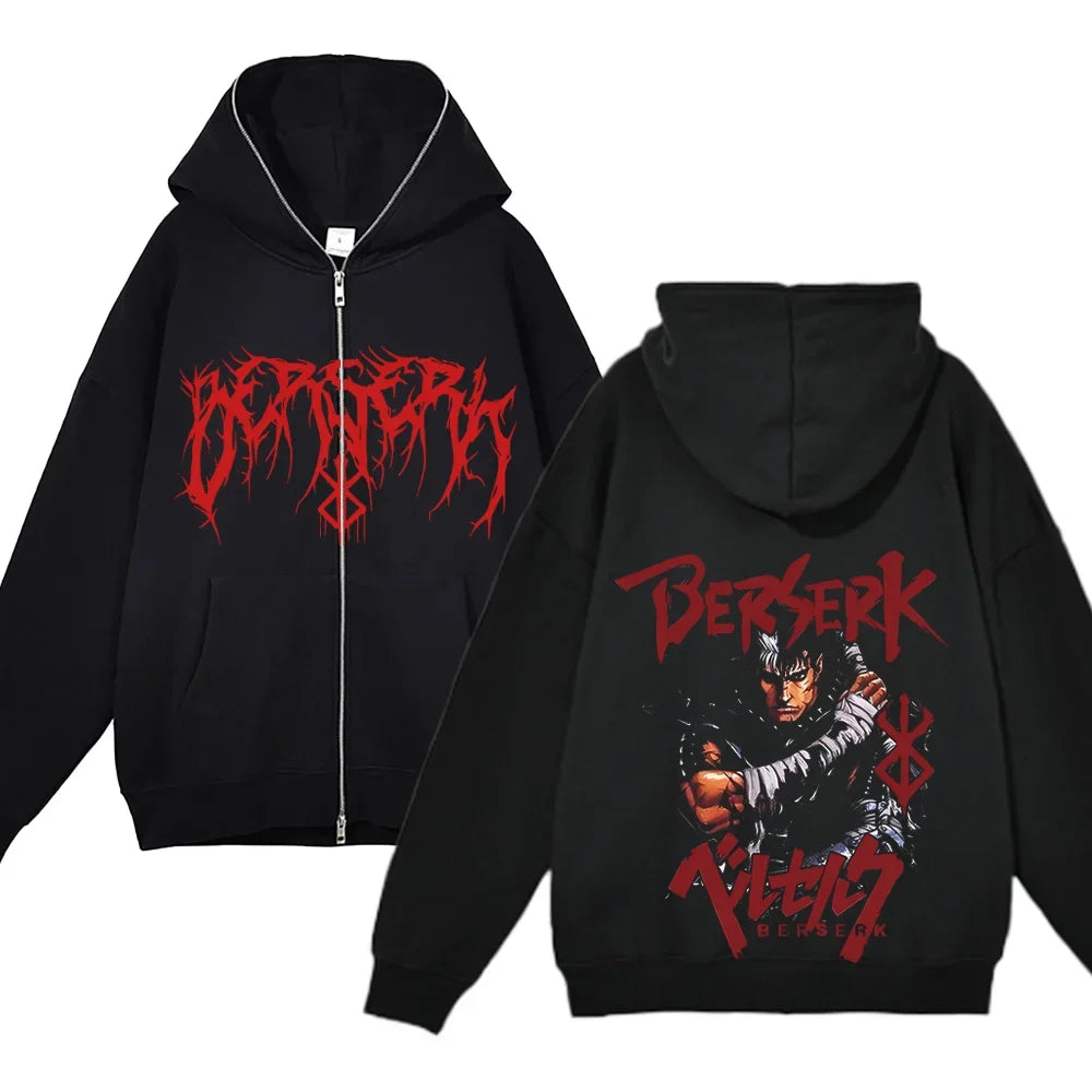 sweatshirt Full Zip Up Berserk Guts